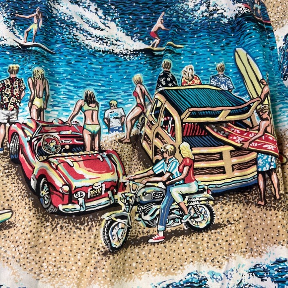 Vintage Reyn Spooner Art of Eddy Y Mens Shirt XL Hawaiian Surf Beach Classic 70s - Picture 9 of 10
